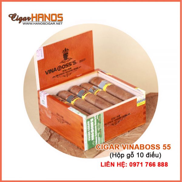 Cigar Vinaboss 55, hộp gỗ 10 điếu-1